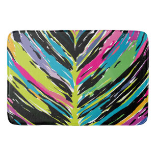 Abstract vibrant multicolor tropisch leder badmat