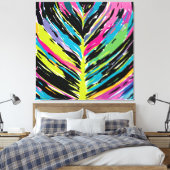 Abstract vibrant multicolor tropisch leder canvas afdruk (Insitu (Slaapkamer))