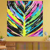Abstract vibrant multicolor tropisch leder canvas afdruk (Insitu (Woonkamer))