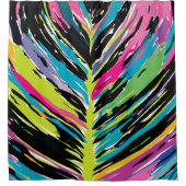 Abstract vibrant multicolor tropisch leder douchegordijn (Voorkant)