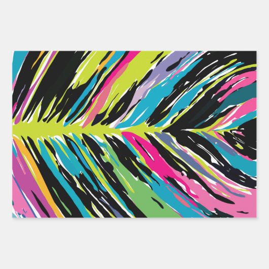 Abstract vibrant multicolor tropisch leder inpakpapier vel (Voorkant 2)