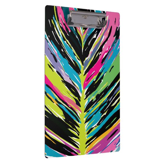 Abstract vibrant multicolor tropisch leder klembord (Rechts)