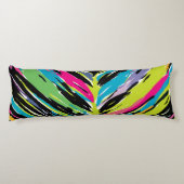 Abstract vibrant multicolor tropisch leder lichaamskussen (Achterkant)