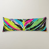 Abstract vibrant multicolor tropisch leder lichaamskussen (Voorkant)