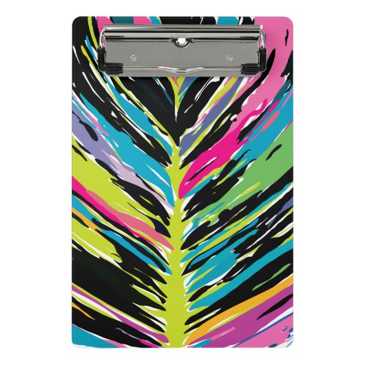 Abstract vibrant multicolor tropisch leder mini klembord (Voorkant)