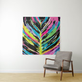 Abstract vibrant multicolor tropisch leder wandkleed (In situ)