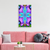 Abstract vibrant Paars Turquoise Pattern Canvas Afdruk (Insitu (Woonkamer))