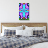 Abstract vibrant Paars Turquoise Pattern Canvas Afdruk (Insitu (Slaapkamer))