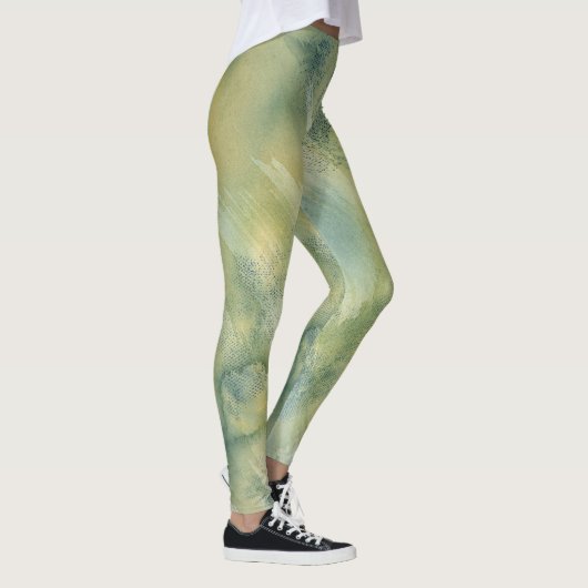 Abstract Vibrant Pattern Psychedelic Color Burst Leggings (Rechts)
