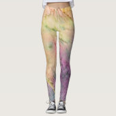 Abstract Vibrant Pattern Psychedelic Color Burst Leggings (Voorkant)