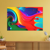 Abstract vibrant schilderkunstschilderwerk afdrukk canvas afdruk (Insitu (Woonkamer))