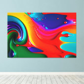 Abstract vibrant schilderkunstschilderwerk afdrukk canvas afdruk (Insitu (Houten vloer))