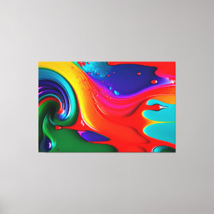 Abstract vibrant schilderkunstschilderwerk afdrukk canvas afdruk