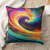Abstract Vibrant Wave Throw Pillow Kussen (Deken)