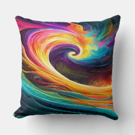 Abstract Vibrant Wave Throw Pillow Kussen