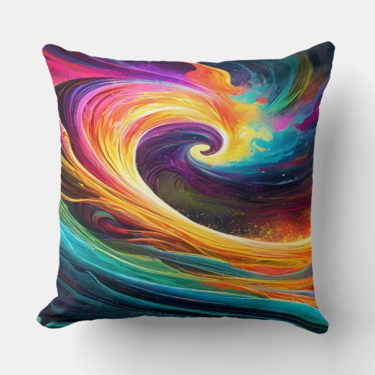 Abstract Vibrant Wave Throw Pillow Kussen (Voorkant)