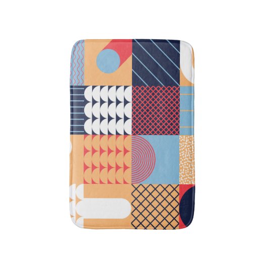 Abstract vierkant kunstwerk: geometrisch ontwerp. badmat (Voorkant Verticaal)