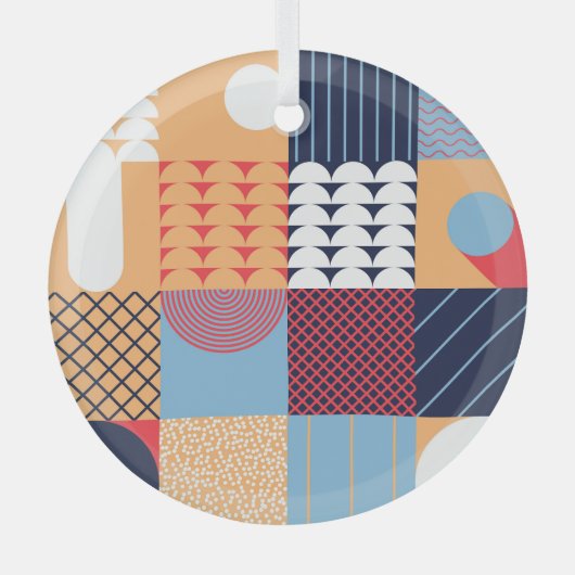 Abstract vierkant kunstwerk: geometrisch ontwerp. glas ornament (Voorkant)