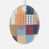 Abstract vierkant kunstwerk: geometrisch ontwerp. glas ornament (Voorkant Rechts)