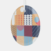 Abstract vierkant kunstwerk: geometrisch ontwerp. glas ornament (Voorkant links)