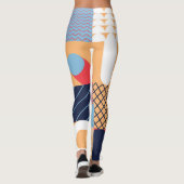 Abstract vierkant kunstwerk: geometrisch ontwerp. leggings (Achterkant)