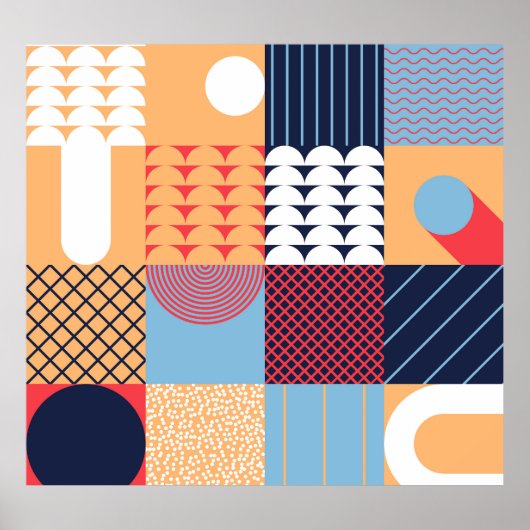 Abstract vierkant kunstwerk: geometrisch ontwerp. poster (Voorkant)