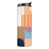 Abstract vierkant kunstwerk: geometrisch ontwerp. thermosbeker (Gedraaid links)