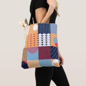 Abstract vierkant kunstwerk: geometrisch ontwerp. tote bag (Dichtbij)