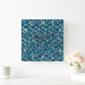 Abstract vierkant patroon vierkante klok (Huis)