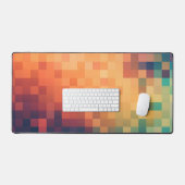 Abstract vierkant pixelmozaïek bureaumat (Keyboard & Muis)