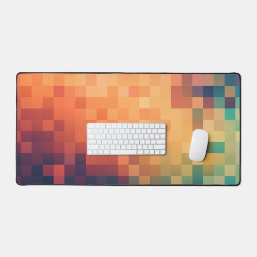 Abstract vierkant pixelmozaïek bureaumat (Keyboard & Muis)
