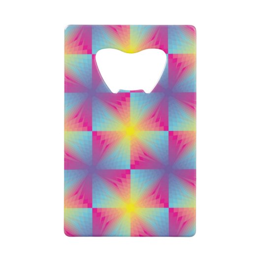 Abstract vierkant vectormozaïek creditkaart flessenopener (Voorkant)