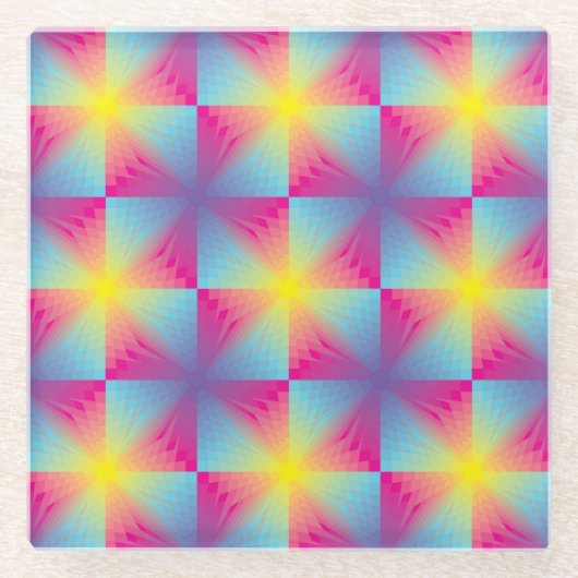 Abstract vierkant vectormozaïek glazen onderzetter (Voorkant)