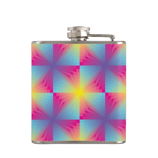 Abstract vierkant vectormozaïek heupfles (Achterkant)