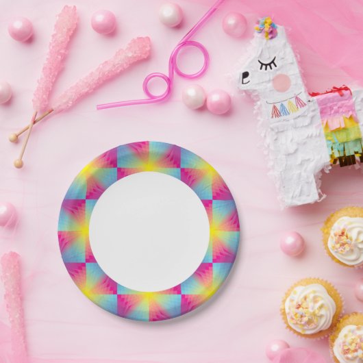 Abstract vierkant vectormozaïek papieren bordje (Feest)