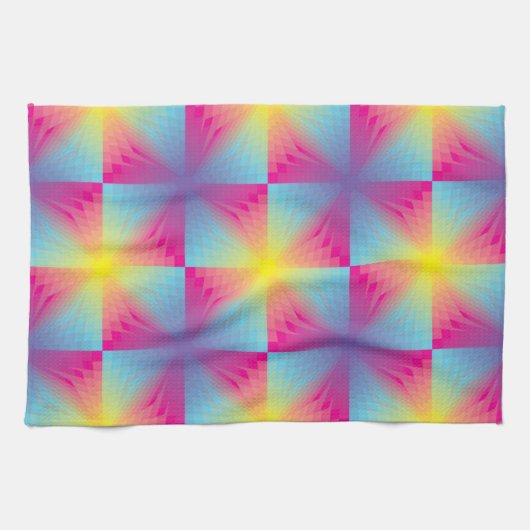 Abstract vierkant vectormozaïek theedoek (Horizontaal)