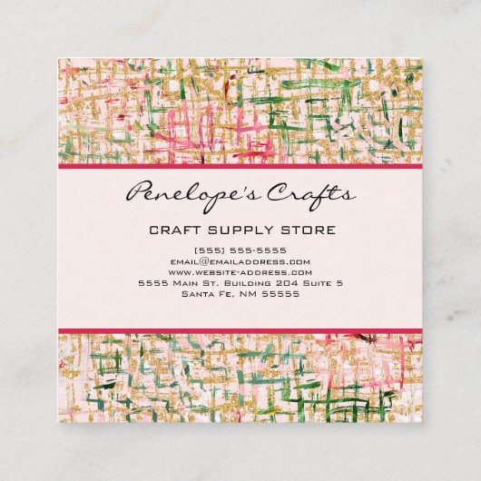 Abstract vierkant Visitekaartje (Achterkant)