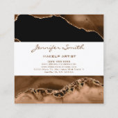 Abstract vierkant Visitekaartje bruin geagate brui (Achterkant)