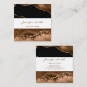 Abstract vierkant Visitekaartje bruin geagate brui (Voorkant / Achterkant)