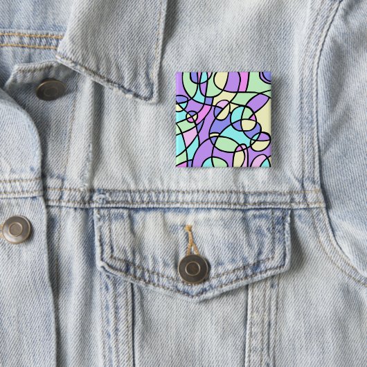 Abstract Vierkante Button 5,1 Cm (In situ)