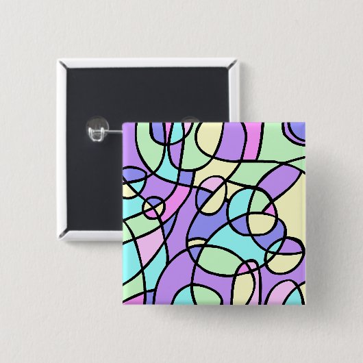 Abstract Vierkante Button 5,1 Cm (Voorkant /achterkant)