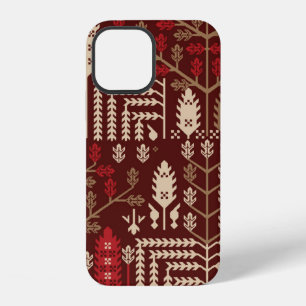 abstract vintage naadloos grafisch herhalingspatro iPhone 12 hoesje