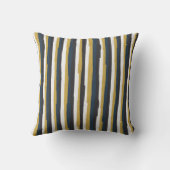 Abstract vintage stripes golden navy kussen (Achterkant)