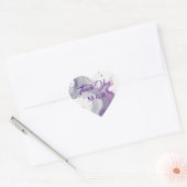 Abstract Violet en Roze Waterverf Dank u Hart Sticker (Envelop)