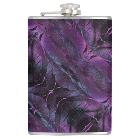 Abstract Violet Paars blauw design Heupfles (Voorkant)