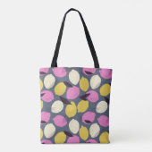 Abstract Violet roze gele leemonpatroon Tote Bag (Achterkant)