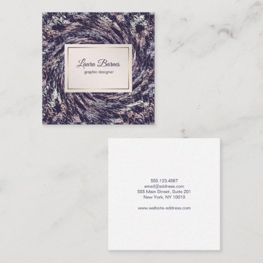 Abstract Violet Roze Spiral Vierkante Visitekaartje (Voorkant / Achterkant)
