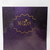 Abstract Violet Zwart Glam Brush Strokes Bruiloft Drieluik Uitnodiging (Binnenzijde eerst)