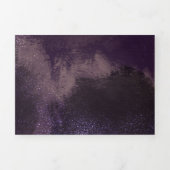 Abstract Violet Zwart Glam Goud Rozen Bruiloft Drieluik Uitnodiging (Cover)
