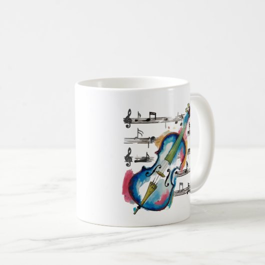 Abstract Violin Coffee Mug Koffiemok (Voorkant rechts)